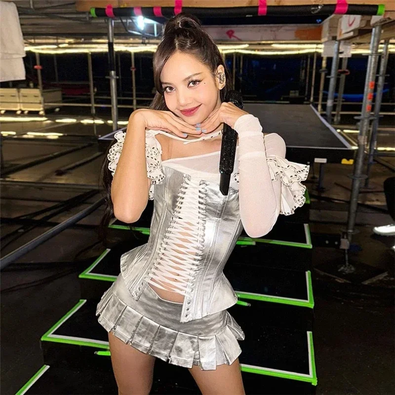 Корейская танцевальная одежда певицы Лизы в стиле K-POP Y2k лидер продаж жилет с