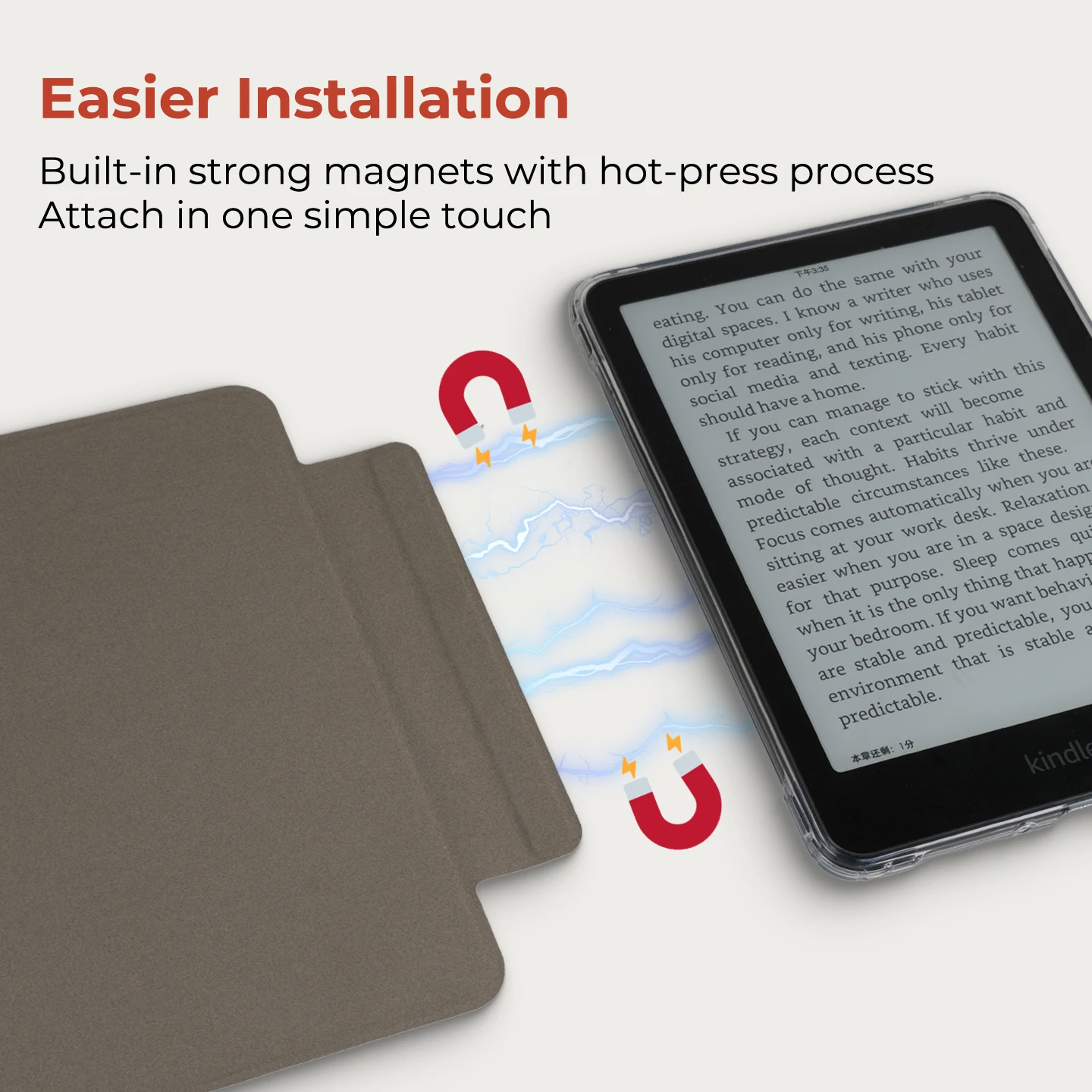 Фото Чехол Twosheep для Kindle 11-го поколения, Colosoft Paperwhite 12-го, 11-го, 10-го, 7-го поколений, магнитный, съемный, с прозрачной задней панелью, функцией автоматического включения/выключения, в стиле блокнота №3