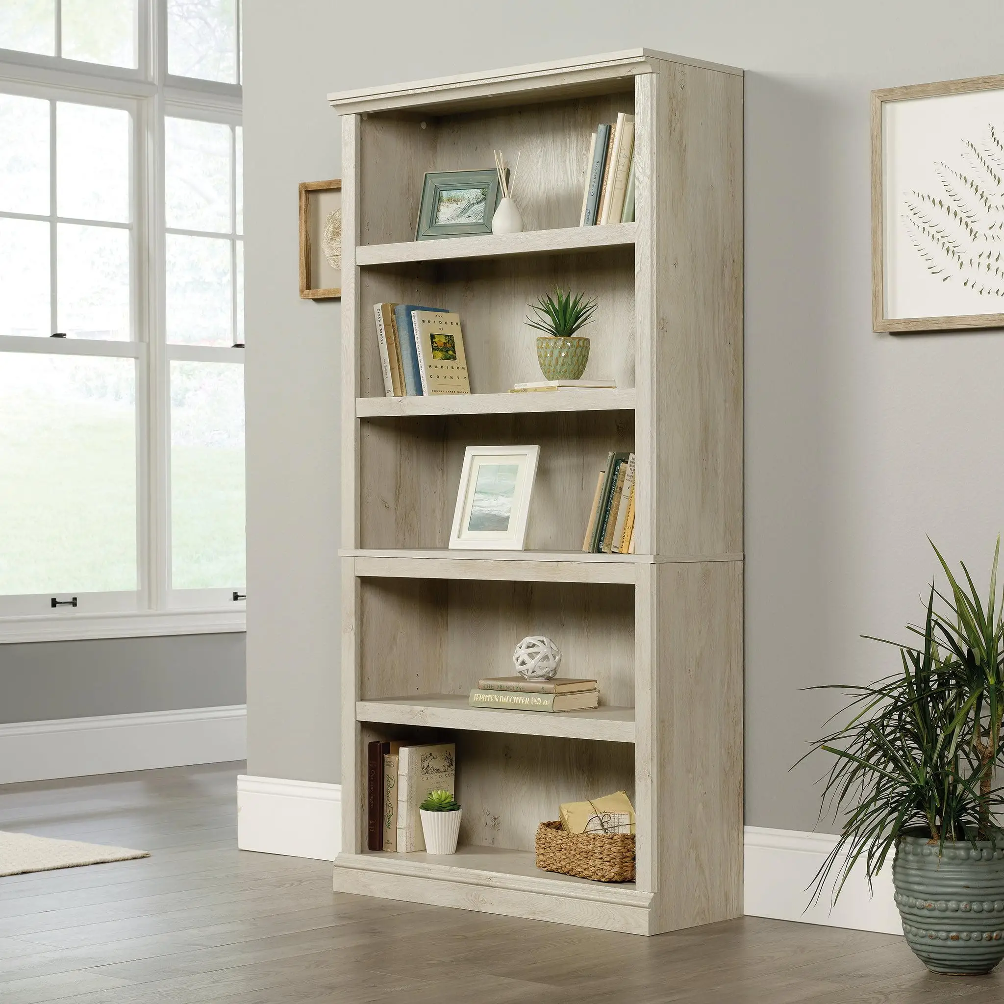 

Sauder Select 5 - Shelf Bookcase, Chalked Chestnut Finish