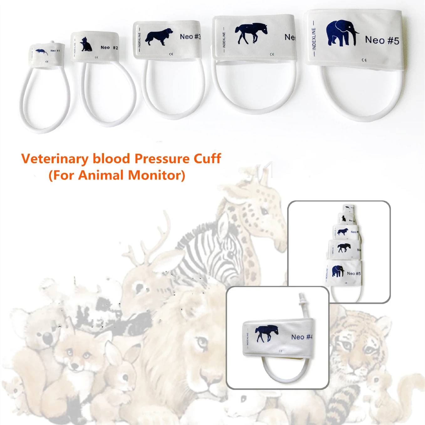 

Veterinary blood Pressure Cuff Patient Monitor Vet Pets Sphygmomanometer Cuff for Elephant Horse Dog Cat Mouse Small Animal Cuff