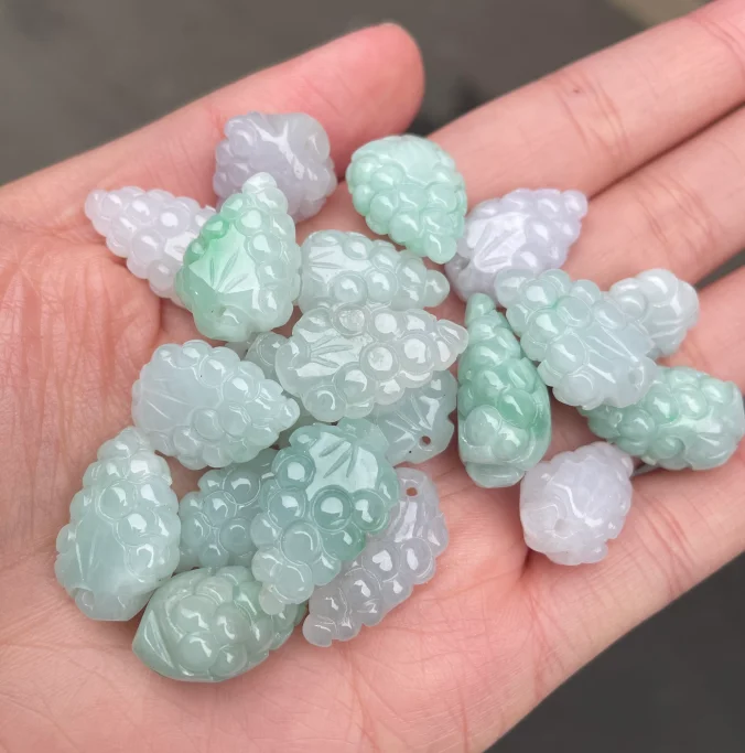 

22*15*8mm Myanmar Jadeite Fruit Beads For Jewelry Making Diy Necklace Earring Bracelet Charms Grape Shape Bead Diy Accessories