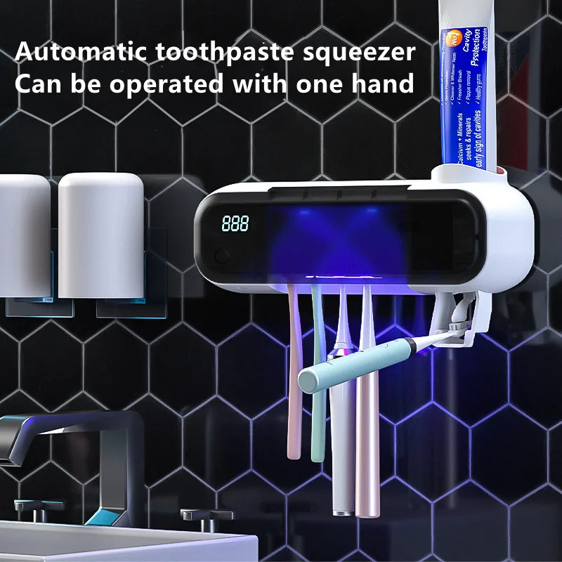 Умный держатель для зубной щетки с очисткой озона Автоматический Диспенсер