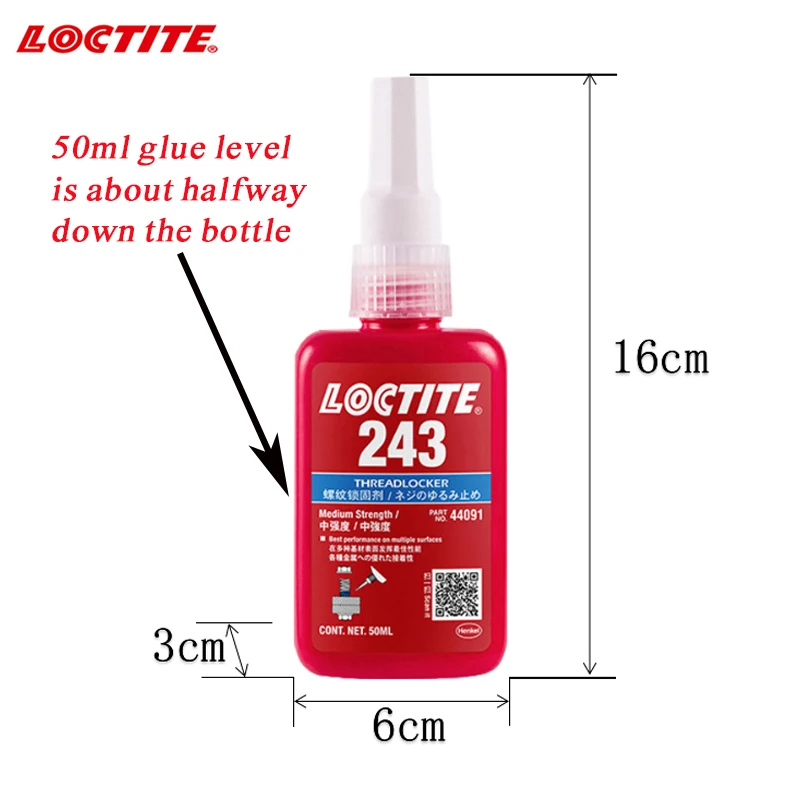 

Threadlocker 50ml 250ml Loctite 222 241 242 243 262 263 271 272 277 290 Screw Adhesive Anaerobic Glue 240 2701 Thread Sealing