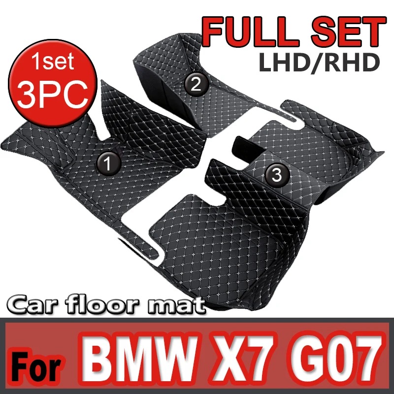 

Car Floor Mats For BMW X7 G07 2018~2023 7seat Leather Pad Luxury Leather Mat Anti Dirty Rug Durable Carpets Car Accessories 2019