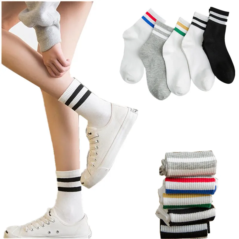 

Fashion Classic 6 Color Women Cotton Stripe Socks Female Short Ankle Socks Retro Casual Soft Comfortable Harajuku Socks