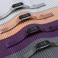 2pcs strap for xiaomi mi band 6 5 4 3 stainless steel metal bracelet for miband 6 5 watchbands replacement strap xiaomi mi band6