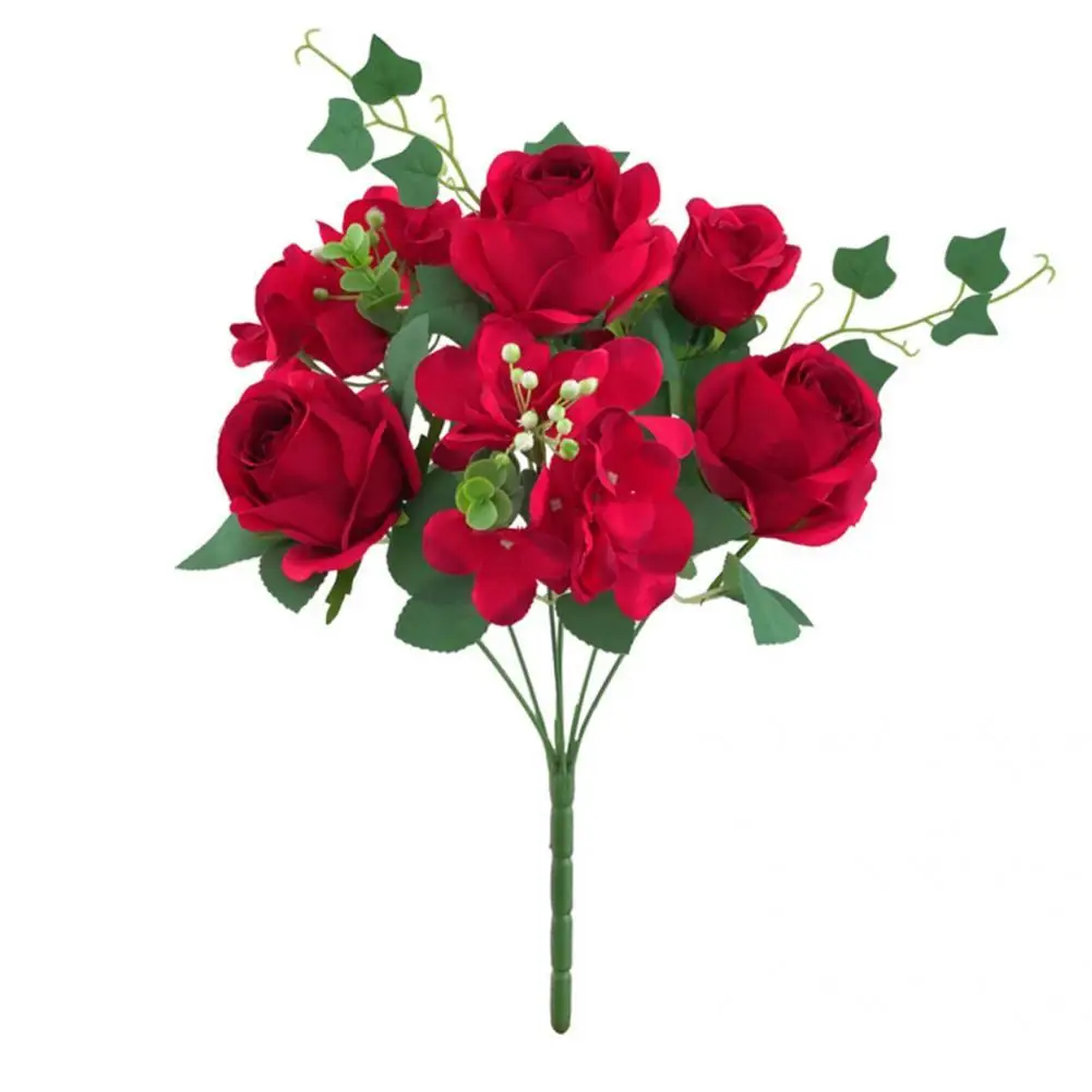

Flower Decor Durable Bright-colored Fine Texture All Match Artificial Rose Artificial Flower Flower Handicraft 1 Bunch