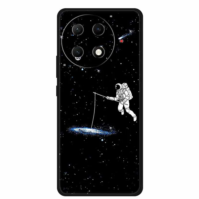 Чехол для телефона Tecno Camon 30S Pro черный силиконовый чехол с мягкой росписью Tiger Coque