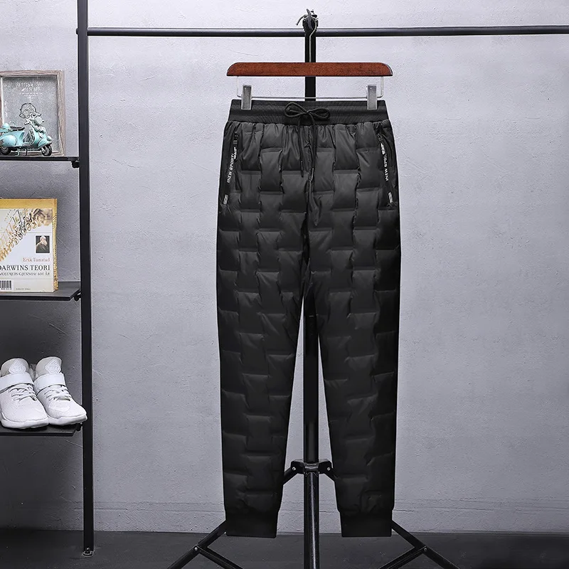 

Мужские Пуховые брюки, верхняя одежда на белом утином пуху, зимние женские теплые водонепроницаемые леггинсы холодной устойчивости 135 кг 8xl