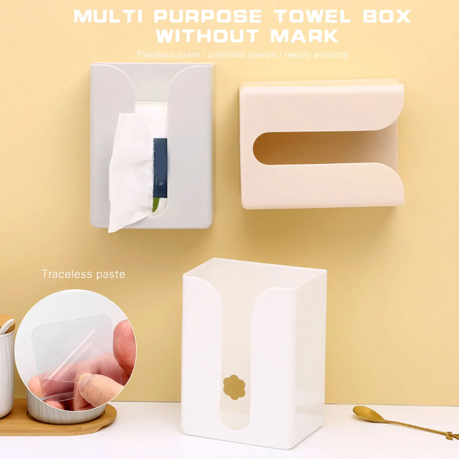 

Tissue Holder Box Wall-mounted MultiPurpose Toilet Paper Tissue Holder Bathroom Storage Box Makeup Organizer Mask Holder