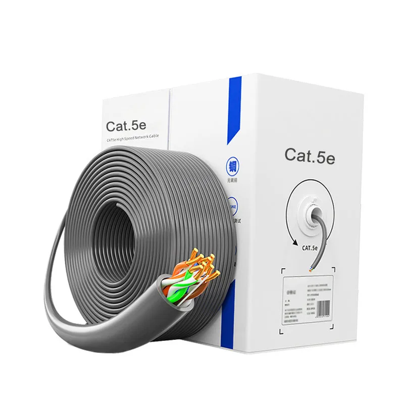 

1000FT Coiled Cat5E UTP Network Cable High Speed Pure Copper 8core 0.5mm Lan Ethernet Internet Cat 5e Cables