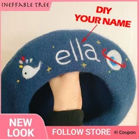 custom logodiy your name handmade womens 100 wool beret hat parent child autumn winter all match gift biscuits hat beanie cap
