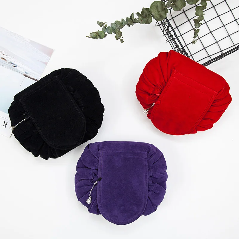 Фланелевая косметичка органайзер на шнурке для хранения Женская