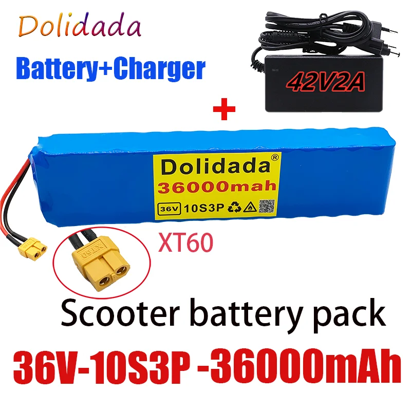 

Brand new 36V 36000mAh 600W 10s3p Li-ion battery pack 20A BMS Xiaomi M365 Pro eBike Bicycle Scooter XT60 or Tplug + charger
