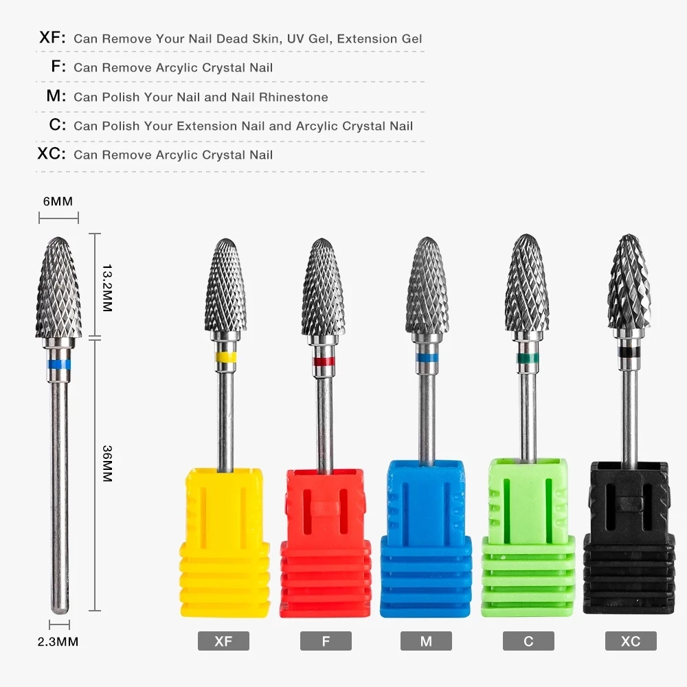 

1 Pcs Tungsten Carbide Nail Drill Bit Electric Milling Cutter Nail Machine Nail File Accessories Manicure Tool Drill Bit