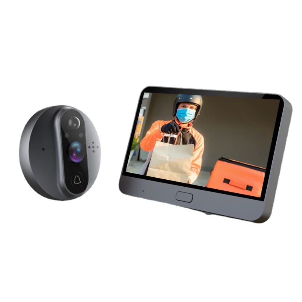 Hidden Video Peephole Door Bell Camera Monitor Tuya Metal Visual Doorbell With Intercom