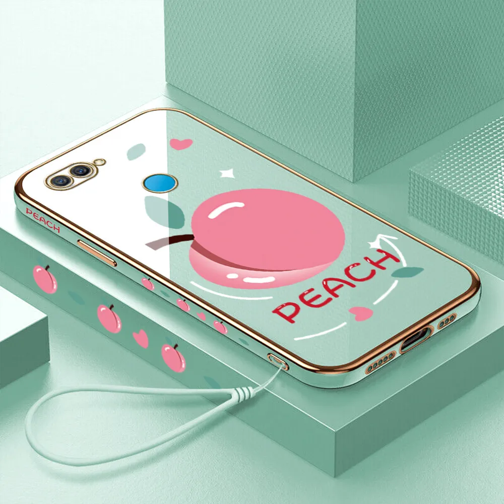 

Luxury Case for VIVO T1 5G T1 Pro T1x 4G Plating Silicone Square Frame Stylish Cute Lovely Soft Phone Back Cover with Lanyard