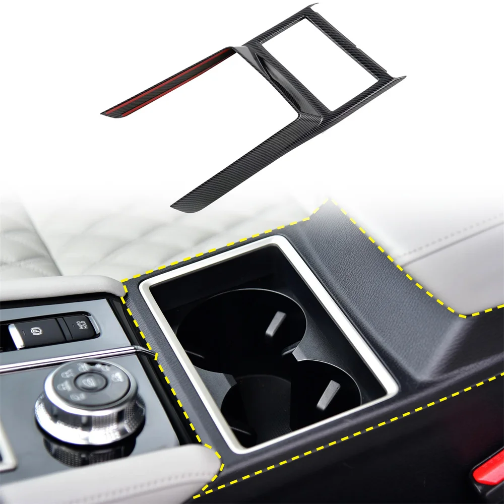 

for Mitsubishi Outlander 2022 2023 2024 Car Accessories Front Water Cup Holder Cover Trim ABS Carbon Black 1pc