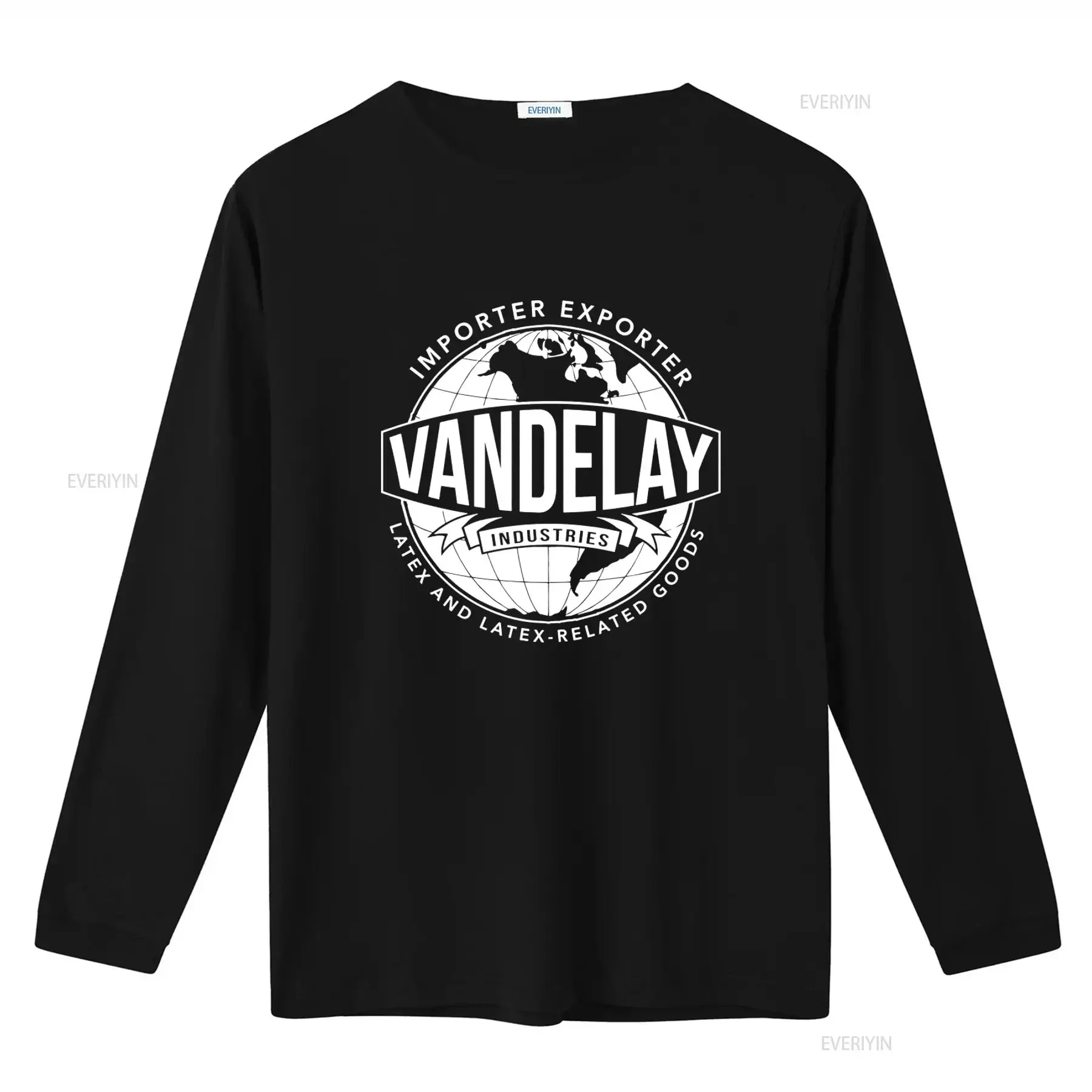 Фото Футболка Vandelay Industries: импортный дизайн в стиле Exporter, винтажная, с эффектом потертости, удобная, дизайнерская одежда, связанная с латексом №2