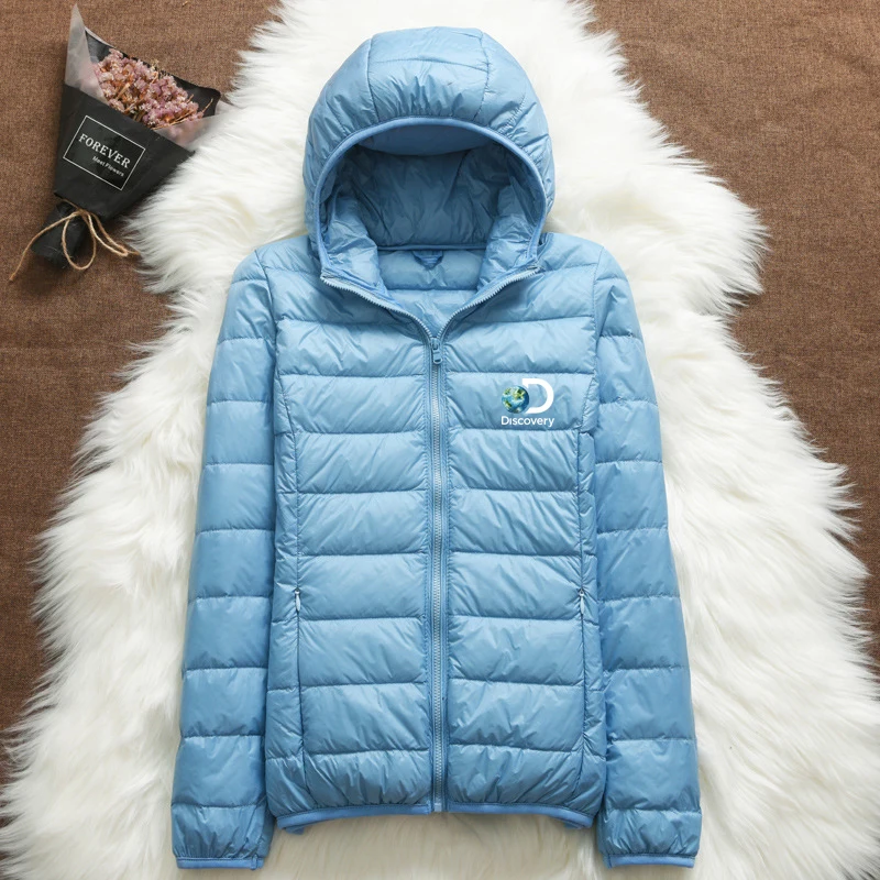 New Women Thin Down Jacket White Duck Down Ultralight Jackets Autumn And Winter Brand Hooded Warm Coats Portable Outwear