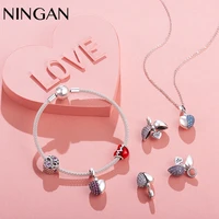 ningan 925 sterling silver heart pendant charms fit women bracelet necklace dangle charm fine jewelry birthday gift