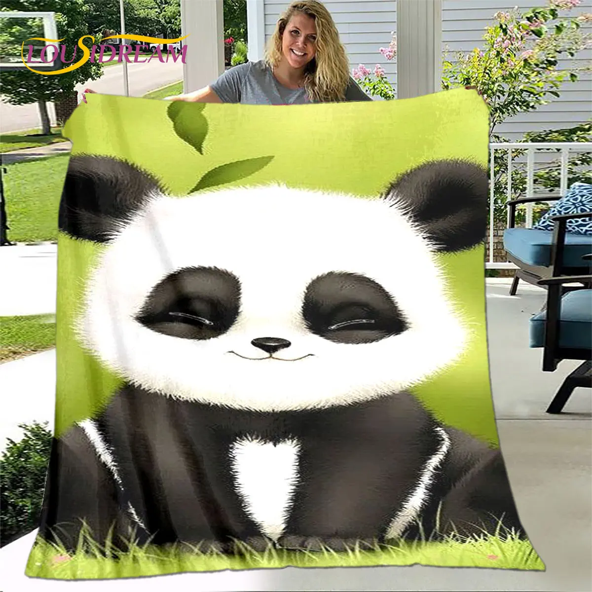 

3D Cartoon Cute Panda Blanket,Flannel Blanket Throw Blanket,Children's Soft Warm Blanket for Living Room Bedroom Beds Sofa Gift