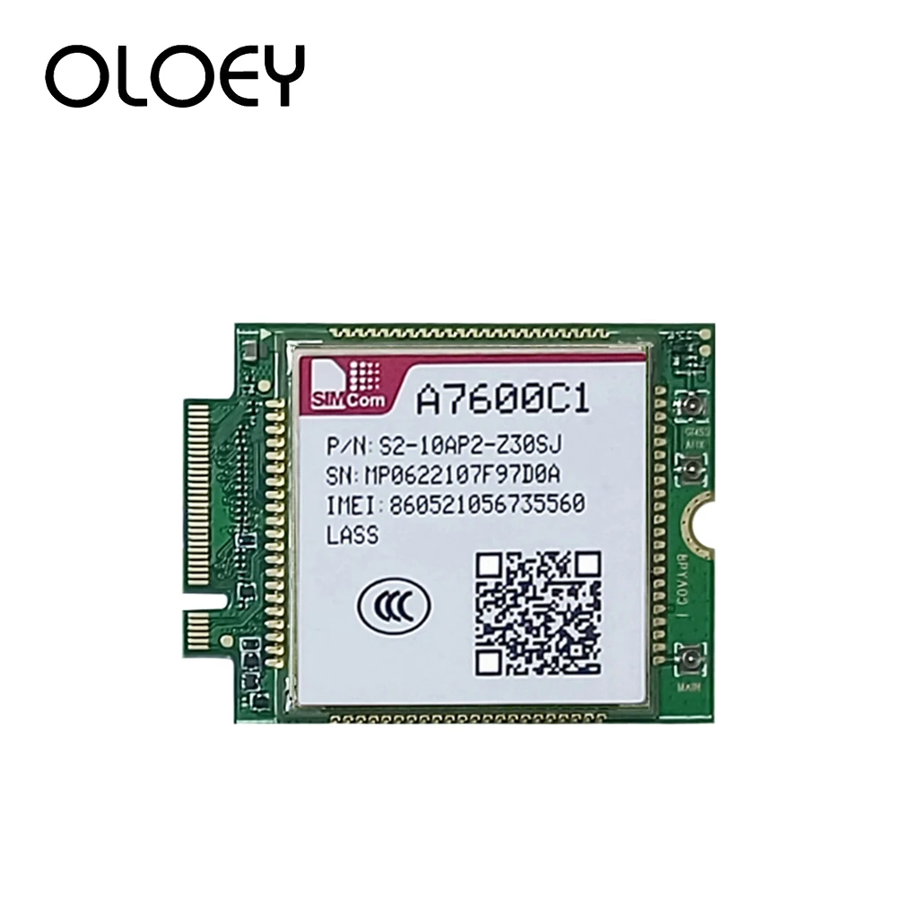 

SIMCOM A7600C1-LASS-M.2 CAT1 4G A7600C1 IoT Module LTE-TDD B34/B38/B39/B40/B41 LTE-FDD B1/B3/B5/B8 GSM/GPRS/EDGE 900/1800 MHz