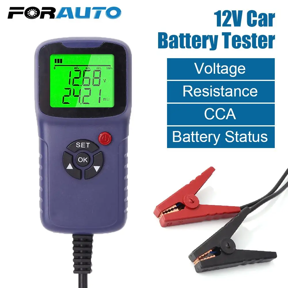 

Diagnostic Tool Vehicle Car LCD Digital Battery Test Analyzer Auto System Analyzer 12V Car Battery Tester Voltage Ohm CCA Test