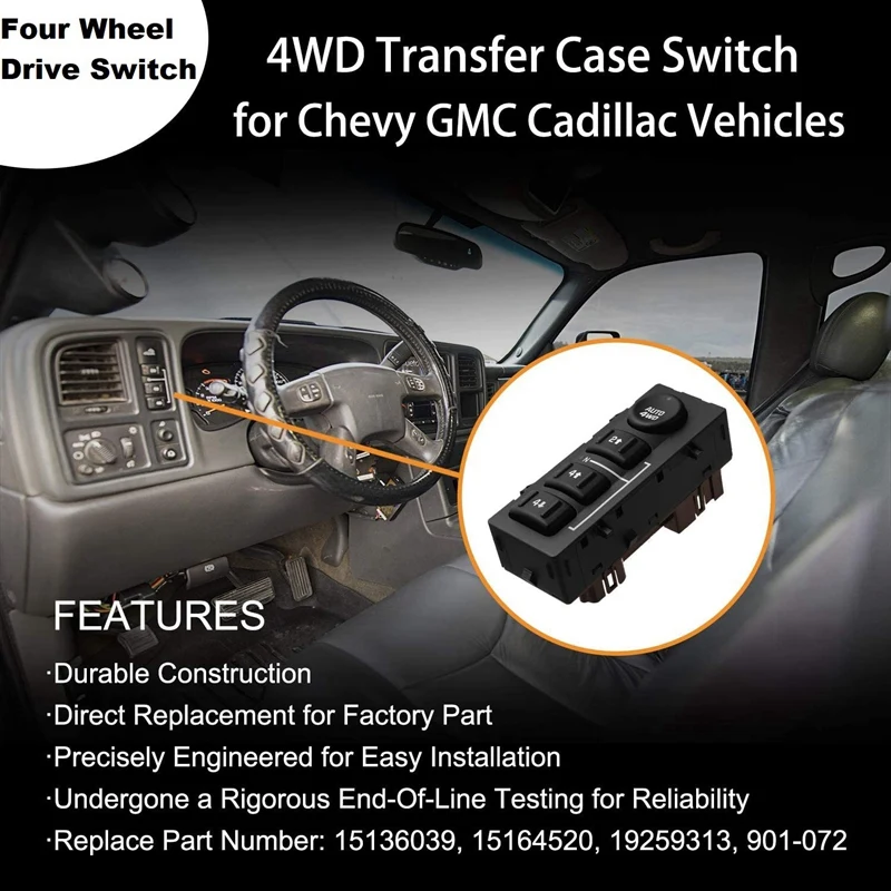 Переключатель приводного колеса 4WD 4X4 переводная кнопка для чехла Chevrolet Suburban GMC Yukon