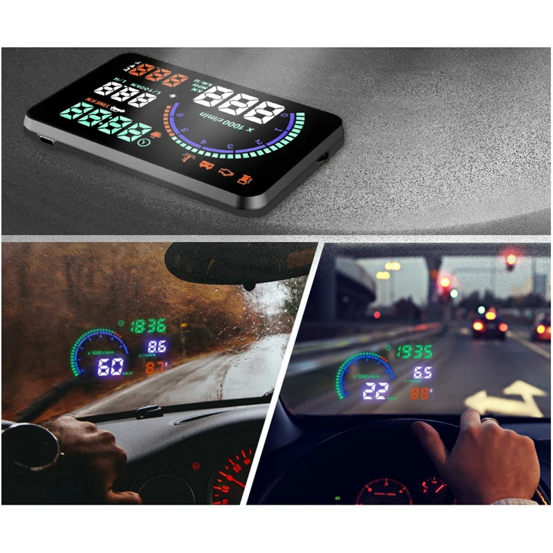 Проектор скорости автомобиля HUD I9 дисплей на лобовое расстояние с индикатором