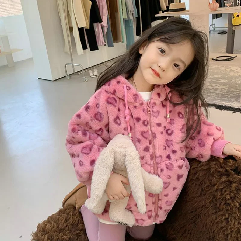 Верхняя одежда для девочек плотный топ из хлопка с капюшоном и имитацией