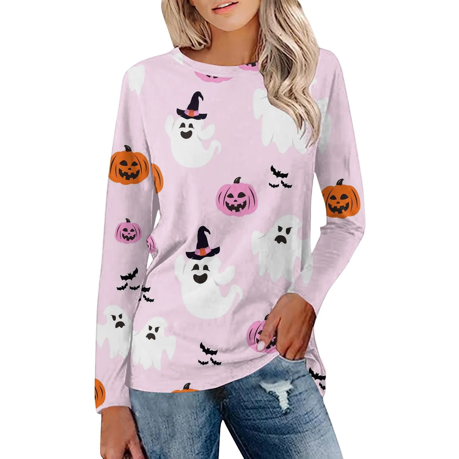 

Женский свитшот, уникальный женский пуловер с круглым вырезом, модный Женский свитшот с длинными рукавами на Хэллоуин, роскошная женская одежда