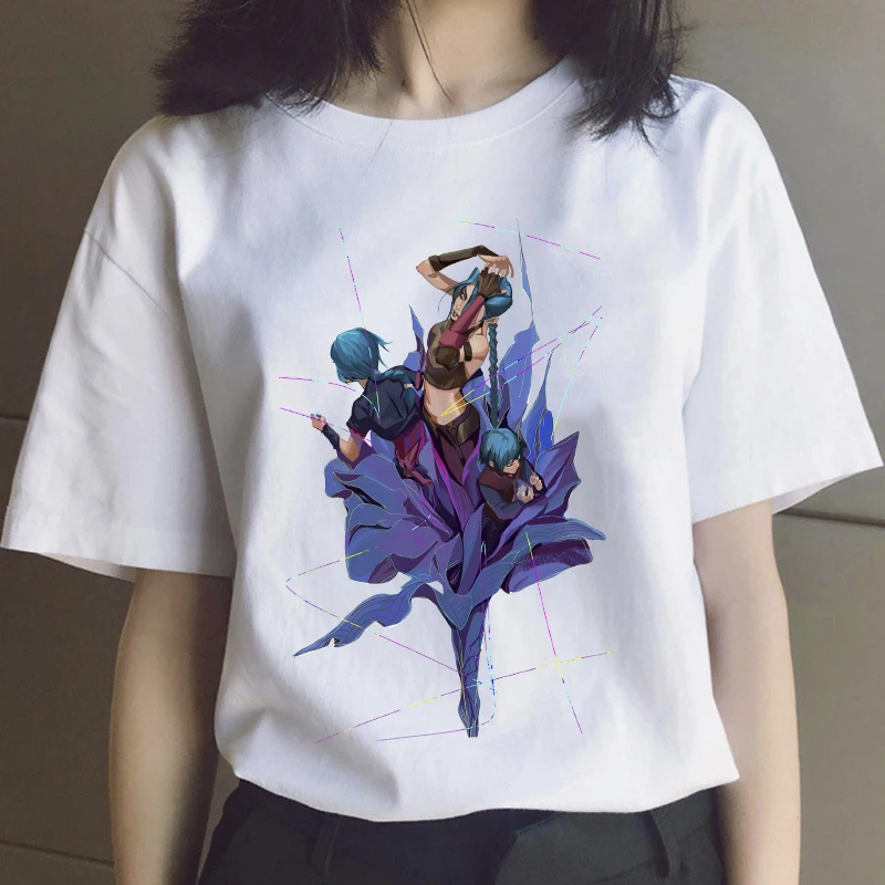 2022 Jinx Arcane Мужская футболка одежда для женщин Аниме Манга игра кавайная печать