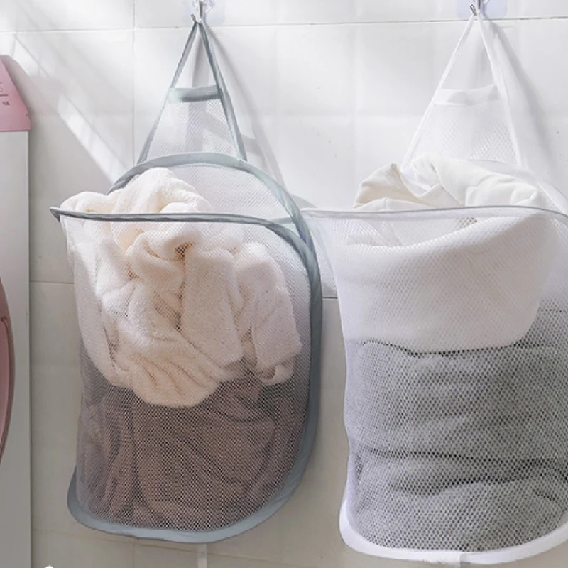 Складная корзина для хранения белья органайзер грязной одежды сетчатая сумка