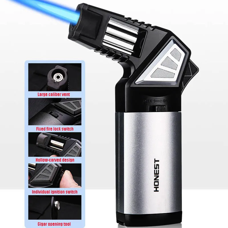 

Windproof Blue Flame Jet Butane Lighters Torch Lighter Metal Inflatable Lighter With Fire Lock Smoking Accessories