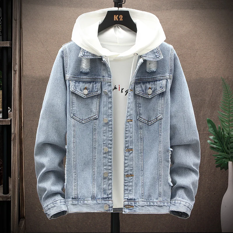 Мужская джинсовая куртка с длинным рукавом 6 цветов |