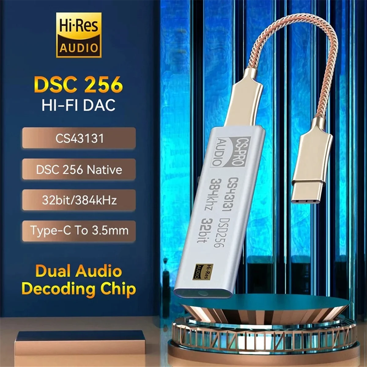 Усилитель для наушников USB типа C на выходе 3 5 мм AUX-адаптер Hi-Fi аудиочип декодер