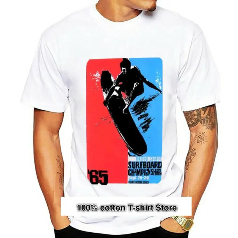 

Camiseta de Surf Vintage Us, tabla de Surf, 1965