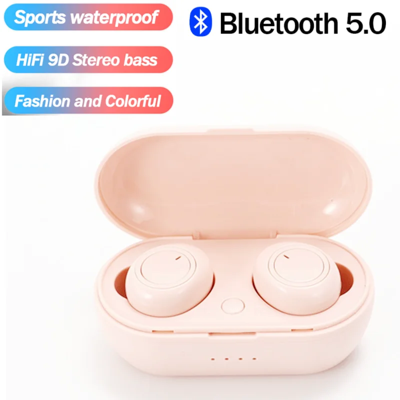 

2023 new Y50 TWS Bluetooth Earphone Wireless Headphone earbuds Stereo Headset Sport Earbuds Microphone With Charging Box macaron
