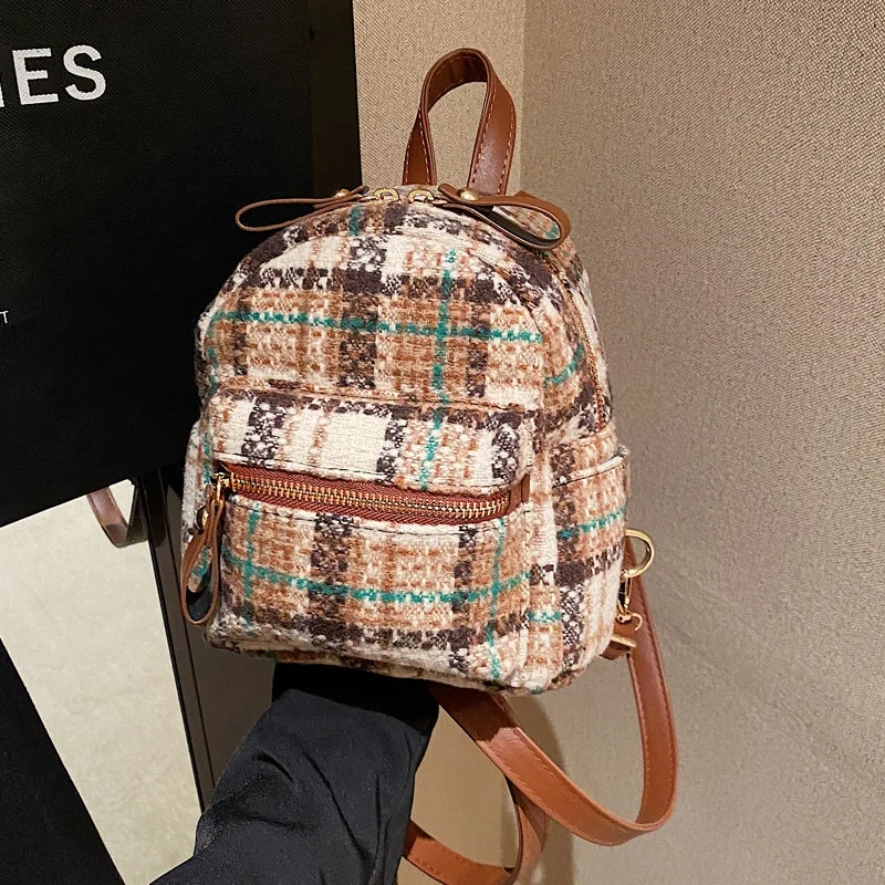 

Fashion Backpack Crossbody Bag Women's Bag Plaid Fashion Travel Backpack