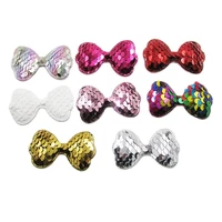32pcslot 5x3cm glitter sequin bowknot padded appliqued for diy handmade kawaii children hair clip accessories hat shoes
