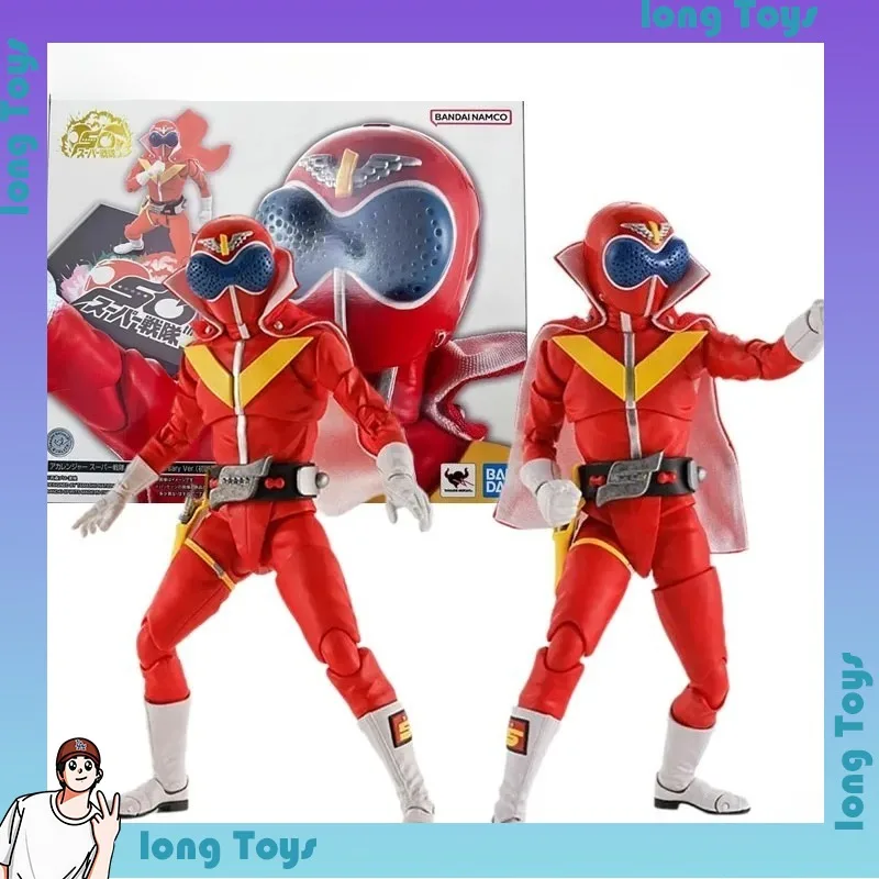 Фото В наличии: Оригинальный конструктор Bandai Himitsu Sentai Gorenger, модель SHF Акарейнджер, 50-я коллекция аниме-фигурок, готовая модель-игрушка №2