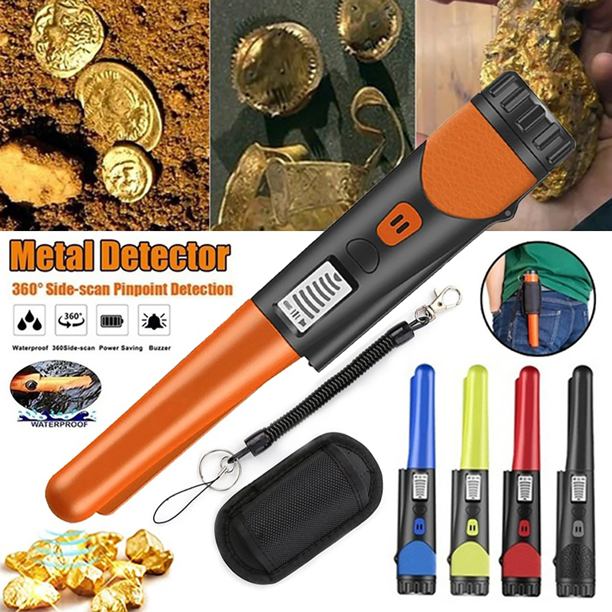 Handheld Metal Detector Waterproof High Sensitivity Gold Detector Pointer Treasure Pinpointing Finder Probe with LCD Screen 1 Handheld Metal Detector Waterproof High Sensitivity Gold Detector Pointer Treasure Pinpointing Finder Probe with LCD Screen 1