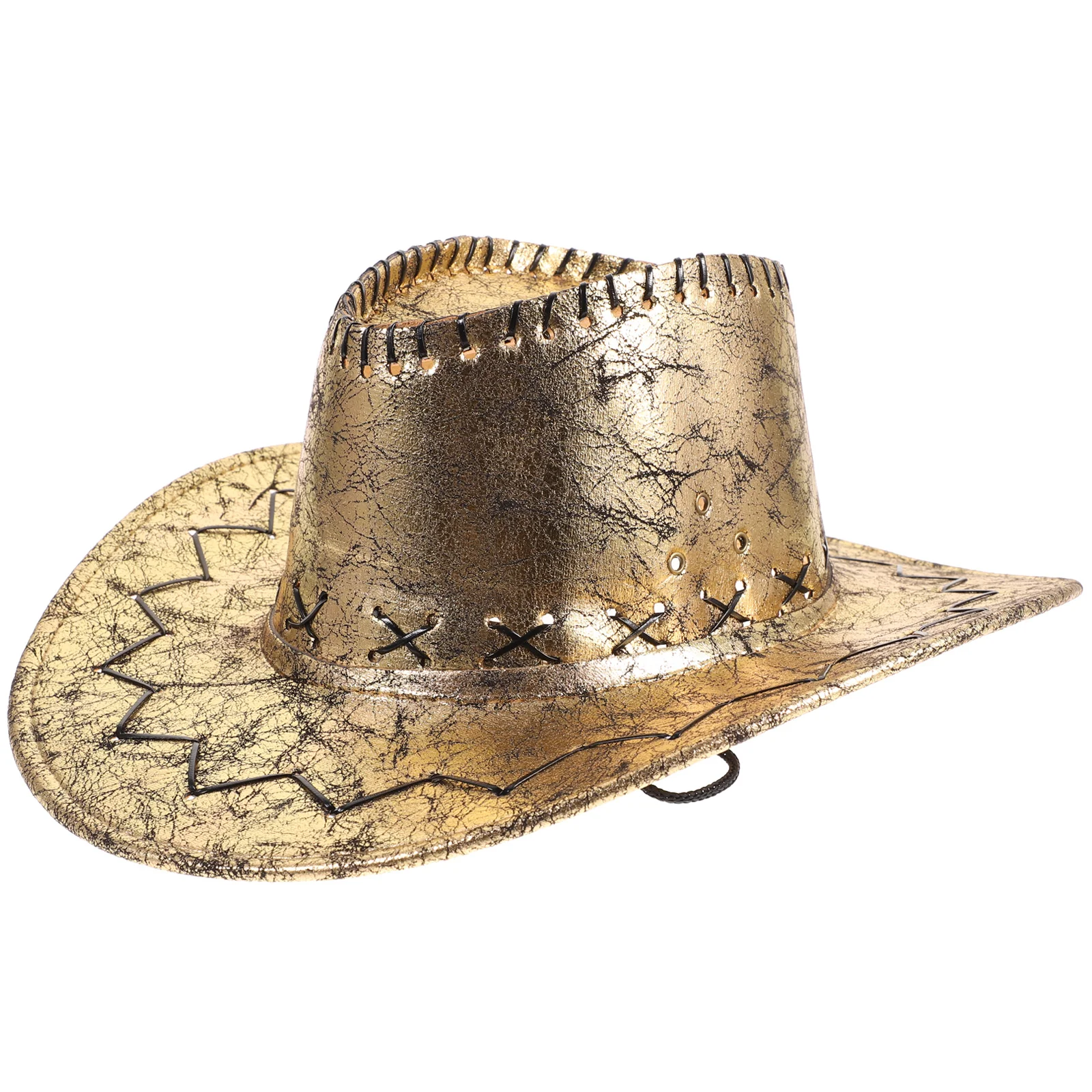 

Cowboy Hat Men Costume Western Accessory Hats Cosplay Gold Women Performance Party Brown Outfits Cowgirl Boys Kids