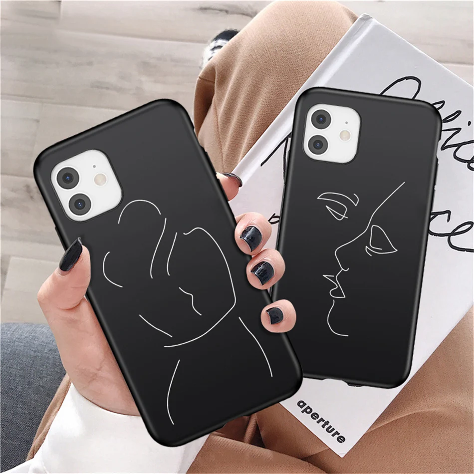 

Funny Abstract Art Lines Phone Case For iPhone 13 12 Mini 11 Pro XS Max SE 2020 XR X 6 6S 7 8 Plus Soft TPU Cover Fundas Coque