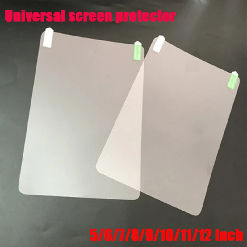 3pcs Clear Film 5/6/7/8/9/10/11/12 Inch Universal Screen Protectors Smart Phone Protective PET Film For Tablet Car GPS Not Glass