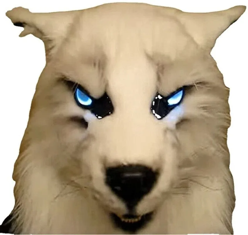 Оборотень Маска Хэллоуин маска ужаса Глаза животных светящиеся Плюшевые