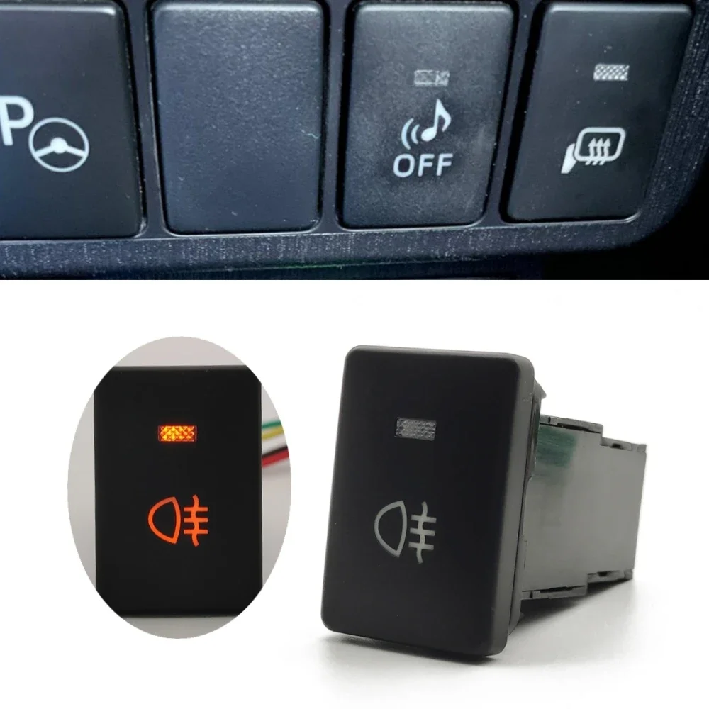 

Для Suzuki Jimny 2019 2020 2021 дюйма, оранжевая лампа, задняя противотуманная лампа, кнопка переключения с соединительным проводом