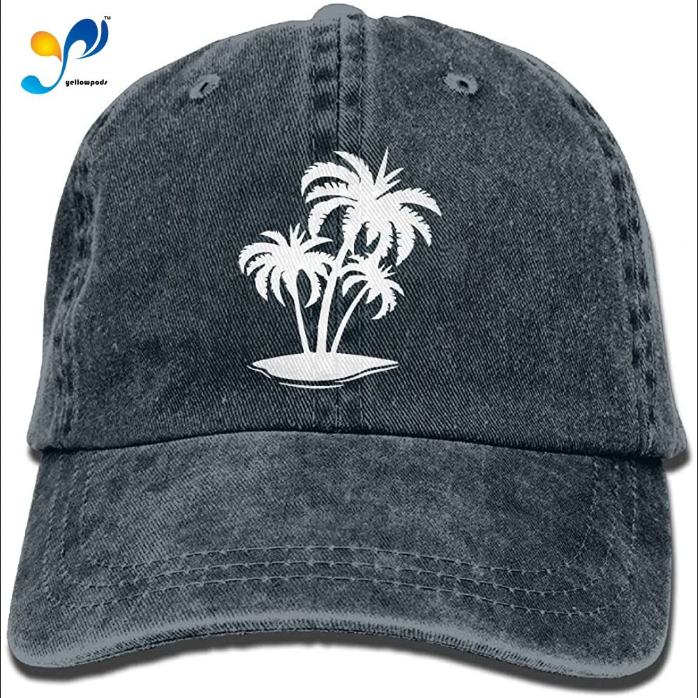 

Baseball Jeans Cap Palm Tree And Tropical Island-1 Men Women Golf Hats Adjustable Baseball Cap