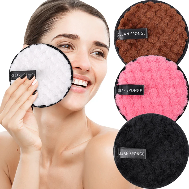 

1/4Pcs Fiber Makeup Remover Pad Reusable Double Layer Face Cleaning Cloth Towel Washable Cotton Cleansing Puff Skin Care Tools